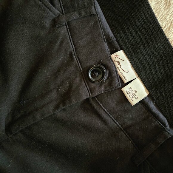 KIM ROGERS - cotton blend cropped black capri pants - Picture 8 of 8